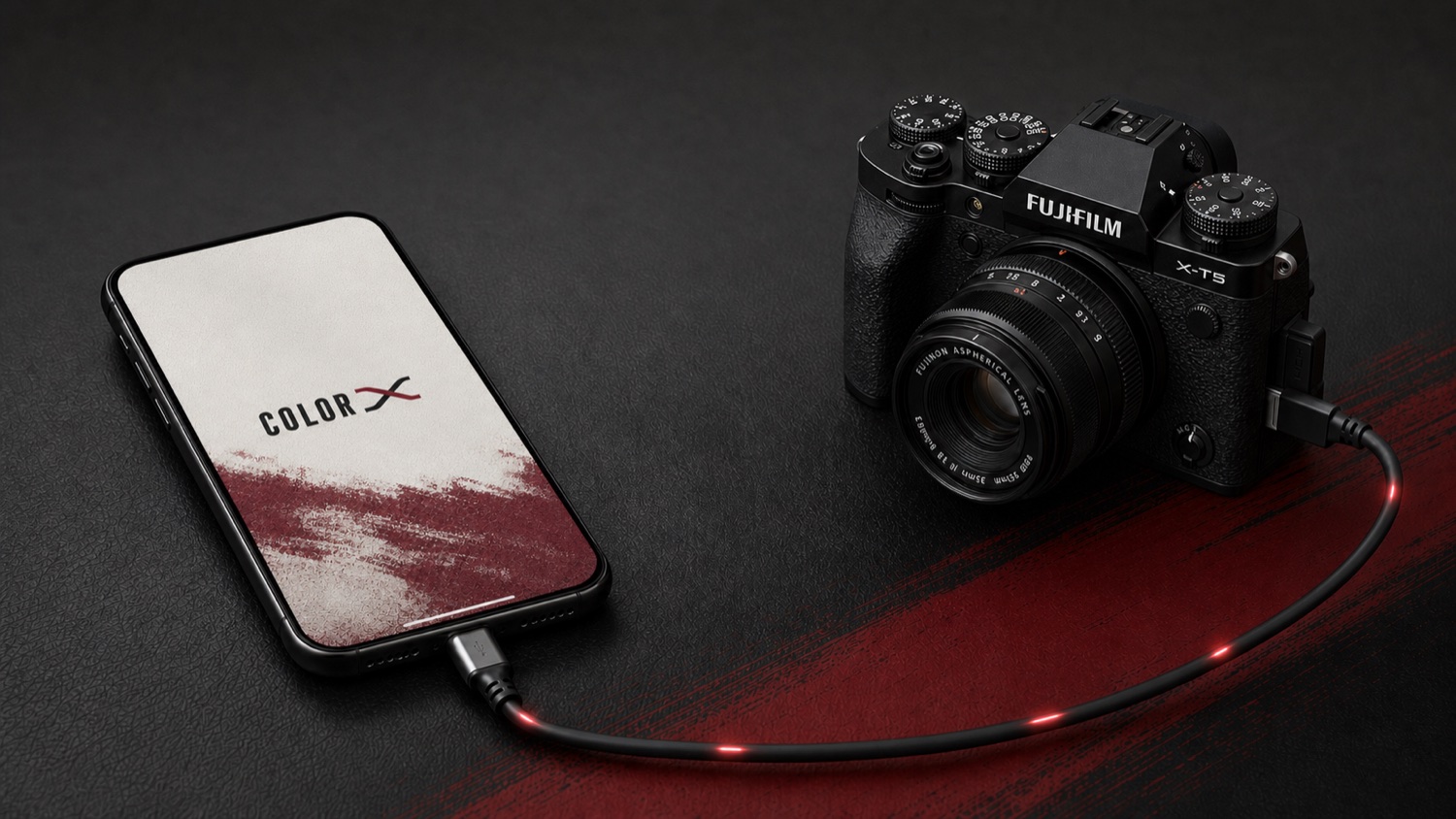 Fujifilm X-T5 USB-C ile Color X'e bağlı